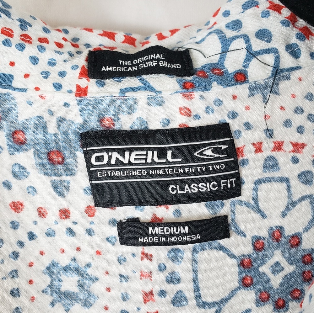 O'Neill Abro-Geo Short Sleeve Sz M White EUC - Picture 3 of 8